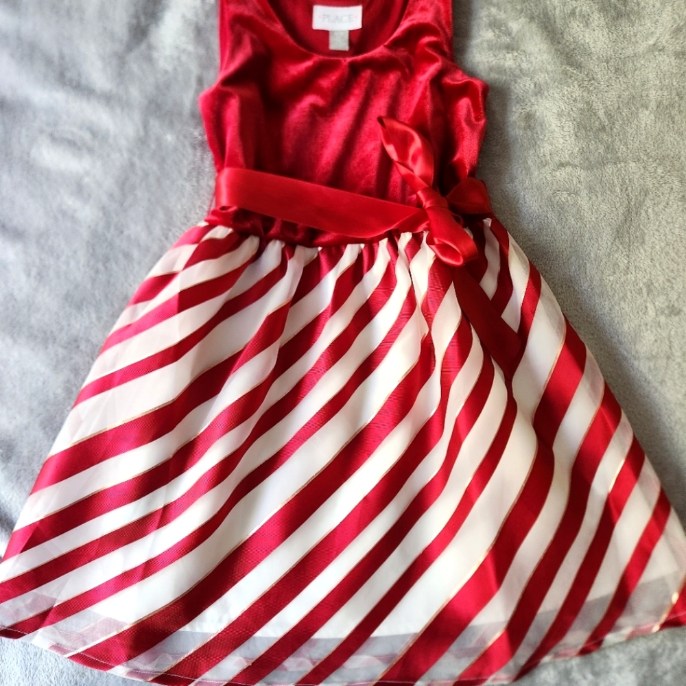 Girls holiday stripped dress